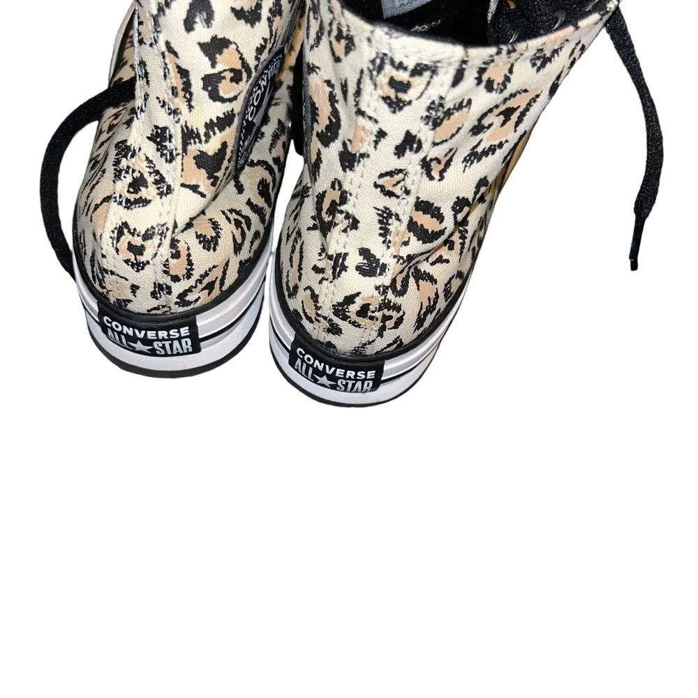 CONVERSE ALL STAR EVA LIFT HI top platform animal print cat youth 4 4Y leopard